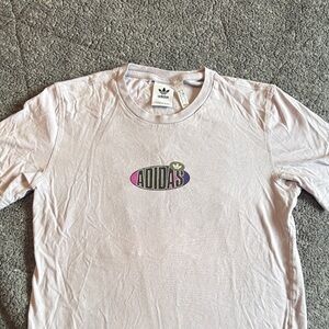 adidas Light Lavender Tee with Multicolor Oval Logo